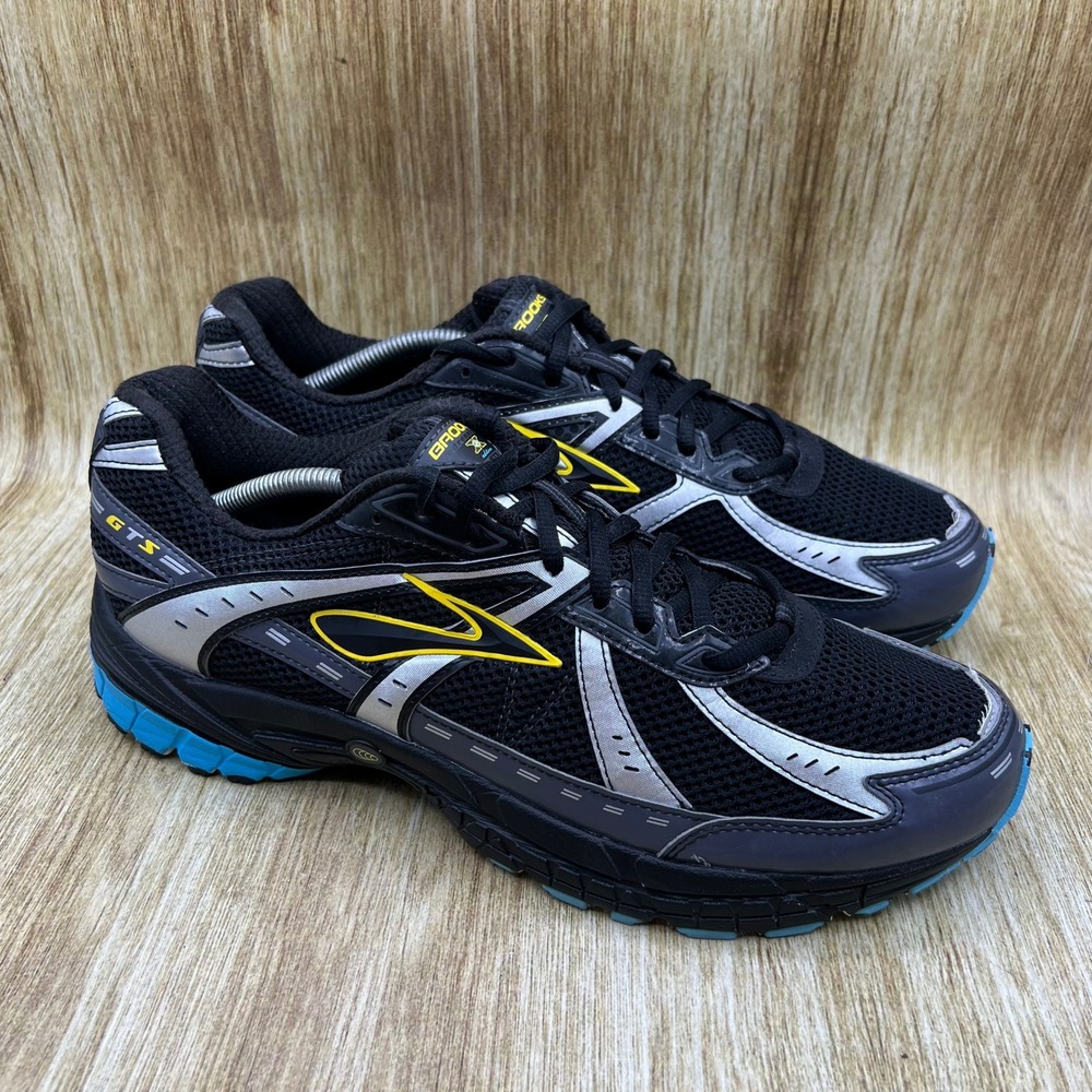 Brooks Adrenaline GTS 10 Men's Size 13 Black Blue Running Shoes 1000581D009